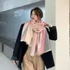 Xale estilo coreano versátil grosso quente sala de escritório com ar condicionado capa cachecol dupla face tipo caxemira para mulheres inverno