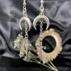Oferta Especial Aretes Góticos de Plata de Luna Creciente y Daga, Aretes Góticos Alternativos, Aretes Alternativos Punk