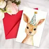 Colección de Tarjetas de Felicitación de Cumpleaños Nuevas Transfronterizas Animal Texto Mensaje de Cumpleaños Universal Tarjeta Plegable con Sobre