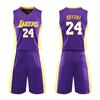 Conjunto de Uniforme de Baloncesto Jersey Kobe Bryant No. 24 Lakers Lebron James No. 23 Uniformes de Equipo Impresos para Niños, Hombres y Mujeres, de Secado Rápido