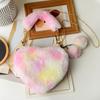 Bolso de Felpa de Corazón Colorido, Bolso de Hombro Único Sobaco para Mujer, Nuevo Bolso con Forma de Corazón 2024, Bolso de Mano Cruzado con Cadena