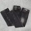 Jeans preto cinza masculino estilo americano, corte justo, stretch, divino, aumenta a altura, perna reta, micro flare, fio, lavagem onda d'água