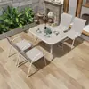 Mesa y silla de exterior madera plástica juego de tres o cinco piezas patio anticorrosión impermeable Protección Solar combinación Ocio exterior balcón jardín