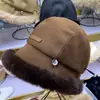 Sombrero de Pescador Protección para Orejas Sombrero Esponjoso para Mujer Sombrero de Cubeta Cálido Engrosado Noreste Otoño e Invierno Exterior Etiqueta de Cuero Sombrero Mongol