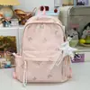 Mochila escolar estampada de color liso con temática de bosque otoñal, un diseño simple y fresco con gran capacidad, perfecta para un look juvenil de campus