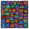 50 piezas de varias pegatinas de neón con citas inspiradoras, animales de dibujos animados, pelotas deportivas, grafitis populares y calcomanías impermeables