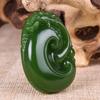 Colgante de Mongolia Exterior jaspe de imitación verde espinaca de Xinjiang colgante de jade Hetian puesto de Jianghu fabricantes de jade al por mayor