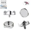 Arete de Titanio ASTM-F136 Borde Ondulado Fondo Plano Ópalo Broquel Base Vacía G23 Accesorios para Piercing de Fondo Plano Labio