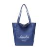 Bolsa de Lona Rayada de Doble Cara 2025 Nuevo Estilo Flojo Transfronteriza Casual Bolso de Hombro Bolso Tote de Gran Capacidad