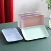 Novo prato de sushi japonês retangular de palha de trigo para salsicha em pó, prato de frutas para mesa de jantar doméstico, prato de incenso de trigo para sobremesa e churrasco