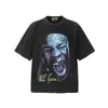 26 Marca Europea y Americana de Tendencia Transfronteriza Colaboración Travis Scott Camiseta de Manga Corta Lavada Vintage Unisex High Street Manga Media