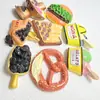 Nuevo juego de simulación de comida helado nudo de agua salada pan hamburguesa pastel resina gran comida de juego DIY hecho a mano imanes para refrigerador