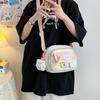 Bolso Cruzado Estilo Japonés para Mujer 2025 Nuevo Lindo Bloqueo de Color Fresco Bolso Cuadrado Pequeño para Niñas Bolso Transparente de Muñeca