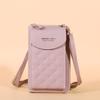 Minicartera bandolera directa de fábrica PU versión coreana de moda simple para damas rombo versátil bolsa para teléfono móvil bandolera