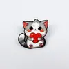 Broche Esmaltado Fofo Formato de Gato Pet Broche de Gato Céu Estrelado Fofo Gato Fofo Bebendo Chá de Leite Joia de Liga
