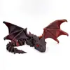Dragón Volador de Doble Cuerno Impreso en 3D con Alas, Articulado Flexible Móvil Gradiente Láser Modelo Popular Juguete para Niños