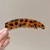 Grampo de Banana com Estampa de Leopardo Retrô Elegante Presilha Vertical para Mulheres com Rabo de Cavalo Alto na Nuca para Mostrar Volume do Cabelo Acessório de Cabeça Presilha Torcida