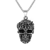 P0577-NK01 Colgante de Celebridad de Internet Marca de Moda Collar de Calavera Acero Inoxidable Joyería de Comercio Exterior Cadena de Lana de Moda