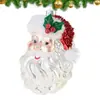 Enfeites de Vidro com Rosto de Papai Noel Decorações de Natal de Vidro Enfeites Festivos para Árvore de Natal Artesanato em Vidro