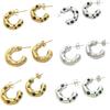 Aretes Europeos y Americanos Ins con Forma de C Especial para Mujer Diseño Nicho Acero de Titanio Aretes de Diamante Aretes de Moda de Lujo Accesible de Alta Gama