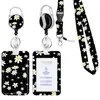 Ins Estilo Ilustración Flor y Hierba Aleación Hebilla Fácil de Tirar Insignia Porta Tarjeta de Identificación Conjunto Combinado Regalo para el Lugar de Trabajo