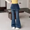 Pantalones vaqueros de primavera y otoño para niña 2026 nuevo estilo coreano dulce jeans acampanados para niños mayores transfronterizos