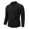 Suéter de Hombre Invierno 2025 Forrado de Felpa Grueso Cuello Redondo Tejido para Jóvenes y Mediana Edad Color Sólido Camiseta Base