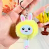 2027 Llavero de Peluche de Conejo Lindo Llavero de Bola de Pelo de Cinco Centímetros con Cola Colgante de Promoción en Tierra Venta al por Mayor