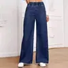 Jeans para mujer transfronterizos de Amazon Wish 2026 nuevos vintage fluidos rectos holgados de pierna ancha pantalones largos modernos