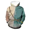 Sí: Sudadera con capucha y cremallera estampada de Link Cosplay Tears of the Kingdom Casual