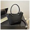 Bolso de Mano de Moda Simple para Mujer 2024 Nuevo Elegante Bolso Balde de Color Sólido Textil Alto Moderno Elegante Bolso Cruzado