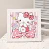 Animación de Dibujos Animados Nueva Pintura de Diamantes Kuromi DIY Juguetes de Pintura de Diamantes Hechos a Mano para Niños con Marco de Fotos Mesa Regalo