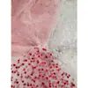 Vestido de Malla Blanca con Corazones de Terciopelo Falda Abullonada Accesorios de Ropa Hecho a Mano DIY Vestido Ropa para Muñecas Tela