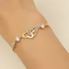 Pulsera de Corazón de Diamante de Moda Coreana Transfronteriza para Mujer Amor Simple Te Amo Pulsera de Alta Gama para Mujer Joyería para la Mano