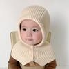 Chapéus de Outono e Inverno para Crianças, Chapéus de Tricô Quentes de Pelúcia para Bebês e Crianças Pequenas, Chapéu Pulôver Infantil Estilo Coreano com Proteção de Orelha Contra o Frio para Meninos e Meninas