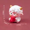 Paisaje en miniatura, linda figurita de cordero de Año Nuevo con forma de lingote, adorable decoración DIY, adorno colgante, pieza de exhibición de escritorio mini