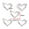 Nuevo Colgante de Aleación con Incrustaciones de Diamantes Forma de Corazón Blanco K Decoración para Pulsera Llavero Arete Colgante W687