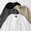 Camiseta de 280G Estilo Nacional Pesado Diseño Nicho Marca de Moda Puntada Irregular Manga Corta Media Verano para Hombres y Mujeres Holgada