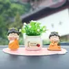 Adornos de Buda Bendito Pequeño, artesanías de resina, Buda Guanyin, linda decoración creativa para coche, adornos de dibujos animados