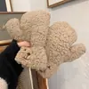 Guantes de Oso de Peluche con Tirantes para Mujer, Manoplas de Ciclismo de Invierno, Guantes de Algodón para Ciclismo Gruesos y Cálidos con Forro Polar, Invierno