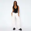 Colección otoño 2026 de marca independiente: Jeans de estilo americano, minimalistas, holgados, adelgazantes, de pierna recta, color liso, pantalones largos de cintura alta, modernos y casuales