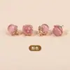 Hebilla de Botón de Flor Metálica de Piedra Ojo de Gato de Gama Alta Botón de Cheongsam Hebilla de Accesorios de Cárdigan de Punto Elegante