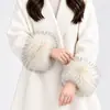 Puño de Piel Sintética de Mapache Chaqueta Acolchada Qipao Chaqueta de Algodón Fundas para Mangas Accesorios de Ropa a Juego Piel Sintética Muñequeras de Piel Puños
