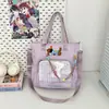 Bolso de Mano Transparente de Color Dulce Fresco de Alto Valor Estilo Japonés Ins para Mujer, Ligero para Clase o Tutoría