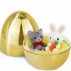 Ovos de Páscoa 1015/25cm Abertos Plástico Galvanizado Casca de Ovo Dourada Brinquedo de Loteria Infantil para Jardim de Infância