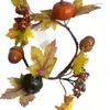 Guirnalda de Decoración de Halloween para Amazon Transfronterizo Calabaza de Otoño Piña Cono de Pino Hoja de Arce Guirnalda Corona Círculo de Ratán Colgante de Puerta Venta al por Mayor