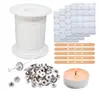 61 m núcleo de vela alambre trenzado punto de pegamento accesorios hebilla de mecha soporte de madera de tres agujeros material para hacer velas DIY