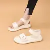 Sandalias Deportivas Planas para Mujer 2026 Verano Nuevas Antideslizantes Suela Suave Estudiante Punta Abierta Estilo Universitario Velcro Zapatos de Playa
