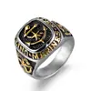 Mayorista europeo y americano de joyería AliExpress comercio exterior suministro acero de titanio personalidad masculina dominante anillo de ancla