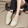 Zapatos de Pescador Perezoso para Mujer, Suela Plana, Estilo Chanel, Slip-On de Hong Kong, Mocasines Versátiles Primavera/Otoño 2026, Zapatos Individuales con Bloques de Color